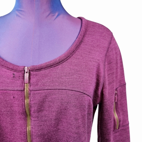 Athleta Dasher Wool Fushia Sheath Dress Long Sleeve Size Large Women's - Picture 3 of 12